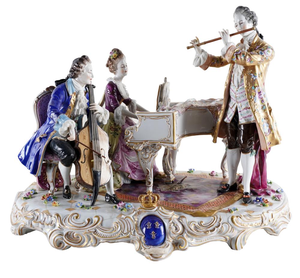 Appraisal: VOLKSTEDT PORCELAIN MUSICAL FIGURAL GROUPblue mark to top of base