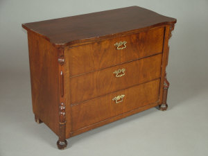 Appraisal: A Continental walnut chest early th century the serpentine top