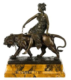 Appraisal: PAUL PHILIPPE FRENCH - Beauty Riding a Lion bronze with