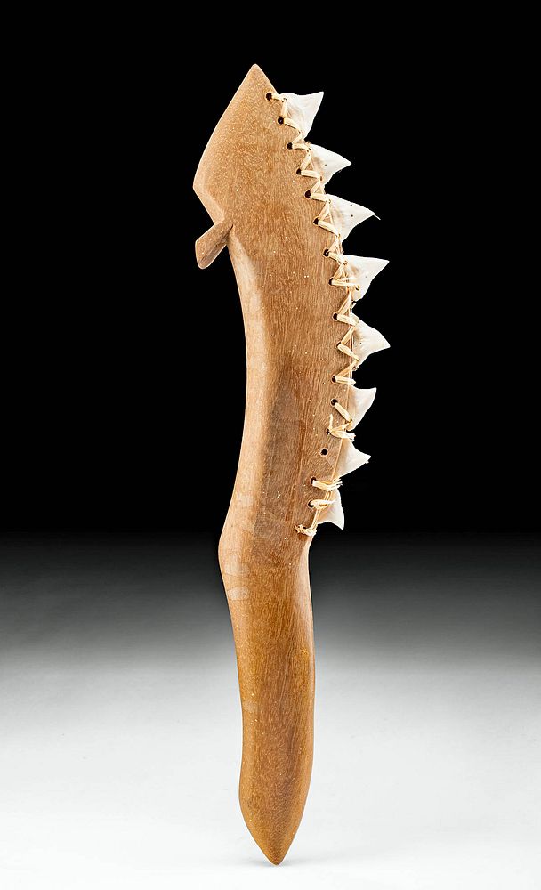 Appraisal: Early th C Hawaiian Milo Wood Shark Tooth Club North