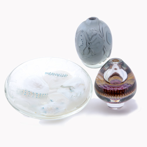 Appraisal: RICHARD RITTER GARY BEECHAM Three contemporary glass pieces two by