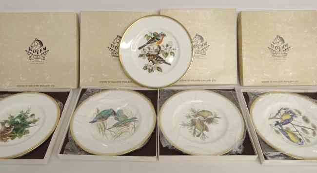 Appraisal: Lot five boxed Boehm bird plates in orig boxes