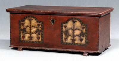 Appraisal: Pennsylvania poplar lift-top chest lift top with iron strap hinges