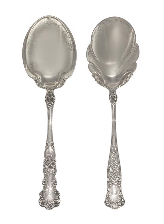 Appraisal: Sale Lot Two American Parcel-Gilt Silver Berry Spoons Gorham Mfg