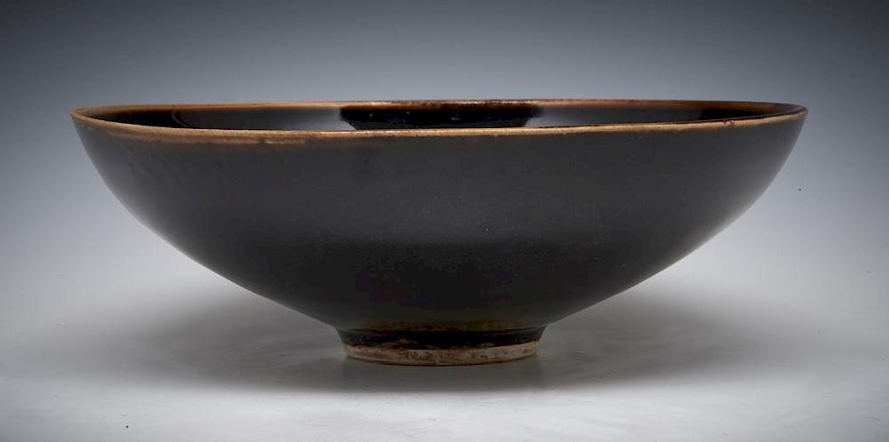 Appraisal: Chinese Black Glazed Ding Bowl Chinese Black Glazed Ding Bowl