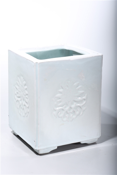 Appraisal: Chinese white glazed porcelain planter with lotus flower design x