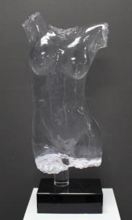 Appraisal: Large Acrylic Female Upper Torso Bust on black stand Dimensions