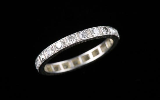 Appraisal: EDWARDIAN PLATINUM AND DIAMOND WEDDING BAND GUARD RING Circle of