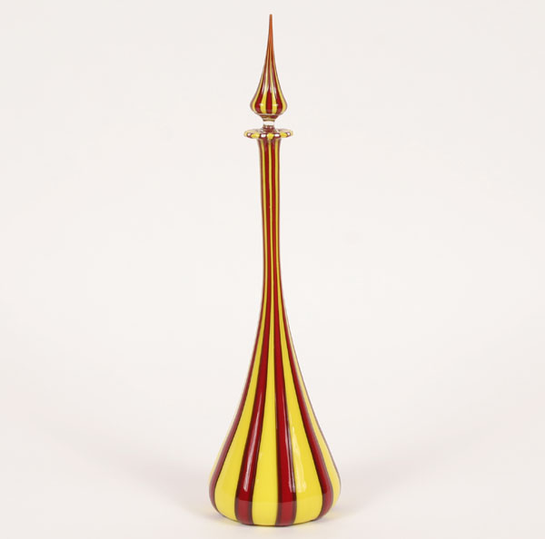 Appraisal: Fratelli Toso Murano art glass a canne bottle composed of