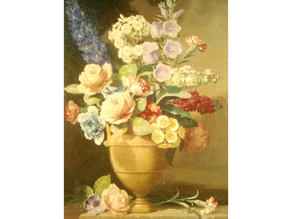 Appraisal: Bernard Allfree Still life of flowers in a vase oil