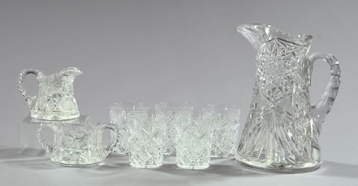 Appraisal: Eight-Piece Collection of Cut Glass first quarter th century consisting