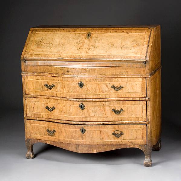 Appraisal: An Italian Rococo walnut secretary late th century The rectangular