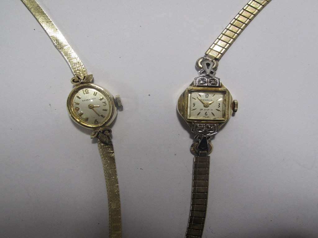 Appraisal: Ladies ct gold bracelet watch by Longines and a ladies