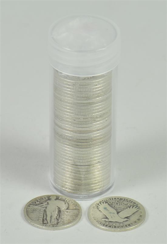 Appraisal: Roll of Standing Liberty Quarters Most dated A few different