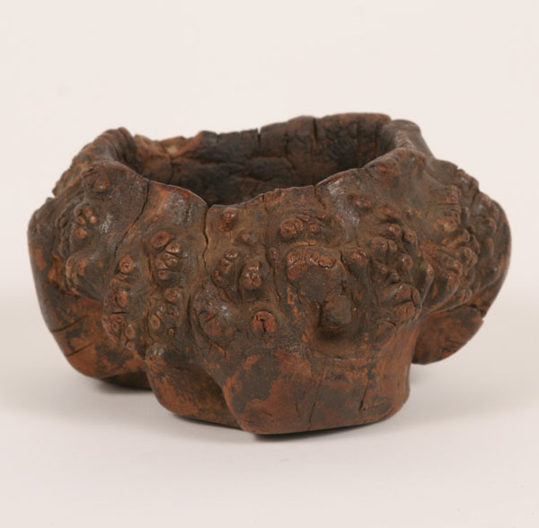 Appraisal: Early hand carved burl bowl H