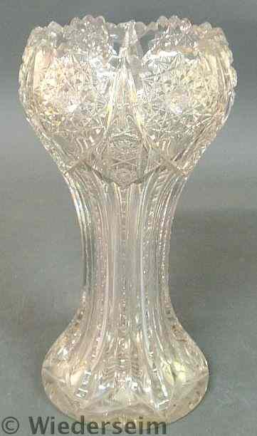 Appraisal: Cut glass vase As found h x dia