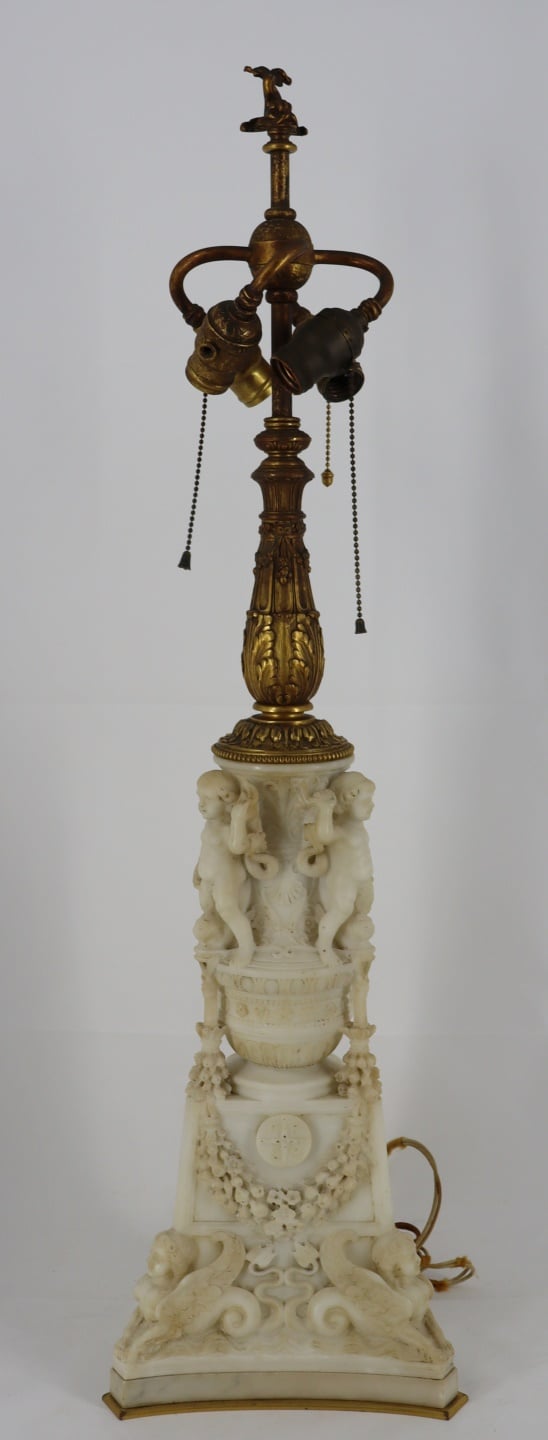 Appraisal: E F Caldwell Co New York Marble Gilt Bronze Lamp