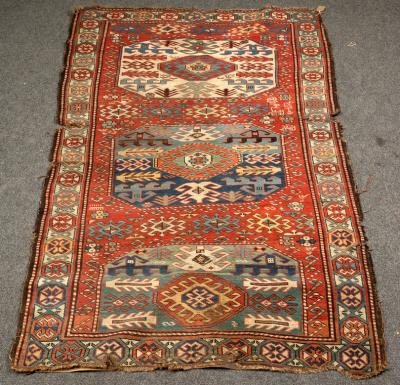 Appraisal: A Kazakh rug Southwest Caucasus inscribed and dated the madder