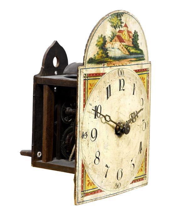 Appraisal: SMALL WALL CLOCK Black Forest early th c Wooden case