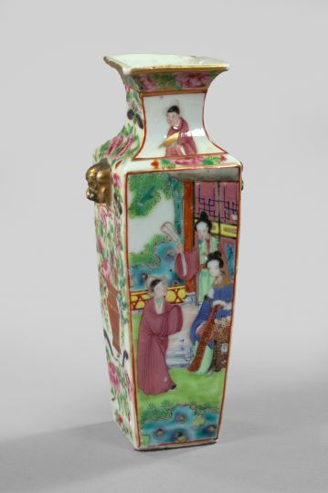 Appraisal: Unusual Chinese Export Rose Medallion Porcelain Cabinet Vase second quarter