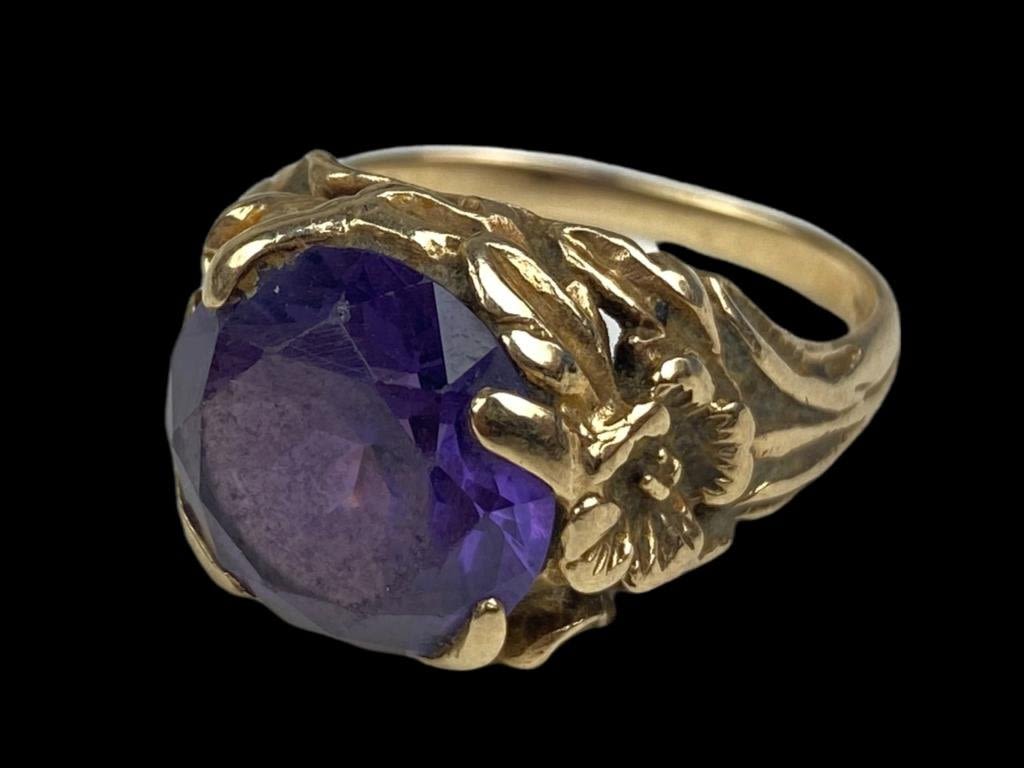 Appraisal: K Gold Amethyst Ring By StrellWeight g Size Some surface