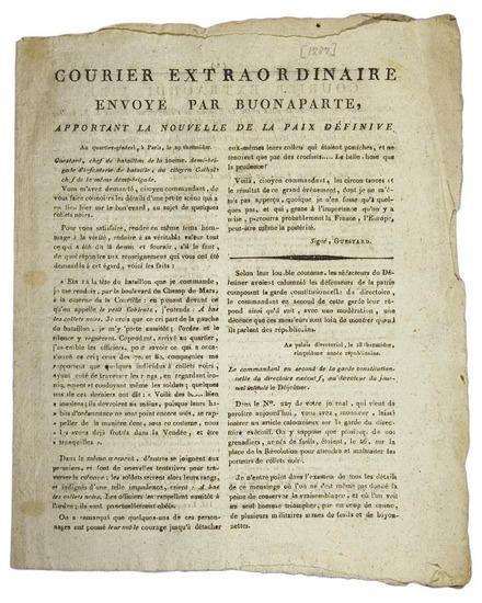 Appraisal: NAPOLEON - LEGUAY printer Courier Extraordinaire envoy par Buonaparte apportant