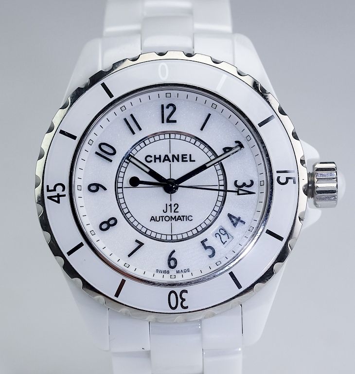 Appraisal: Chanel J Automatic mm White Ceramic Watch Guaranteed Authentic Unisex