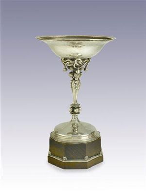 Appraisal: By Omar Ramsden A modern pedestal dish or tazza with