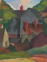 Appraisal: A Cubist Landscape-Petite Village French th th Century Cubist landscape-petite