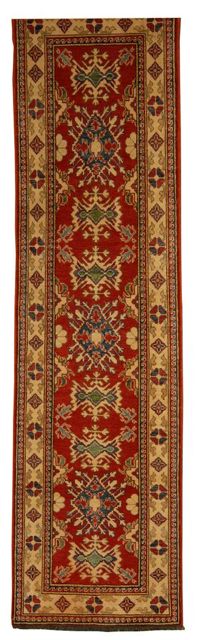 Appraisal: ORIENTAL RUG KAZAK DESIGN RUNNER ' x ' Stylized eagle