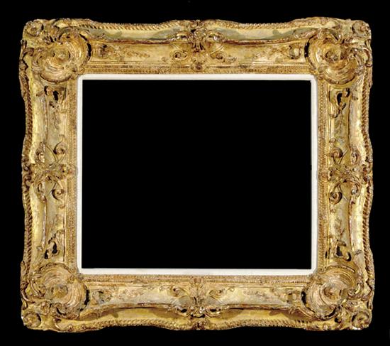 Appraisal: Continental carved giltwood frame embellished with scrolling and rocaille motifs