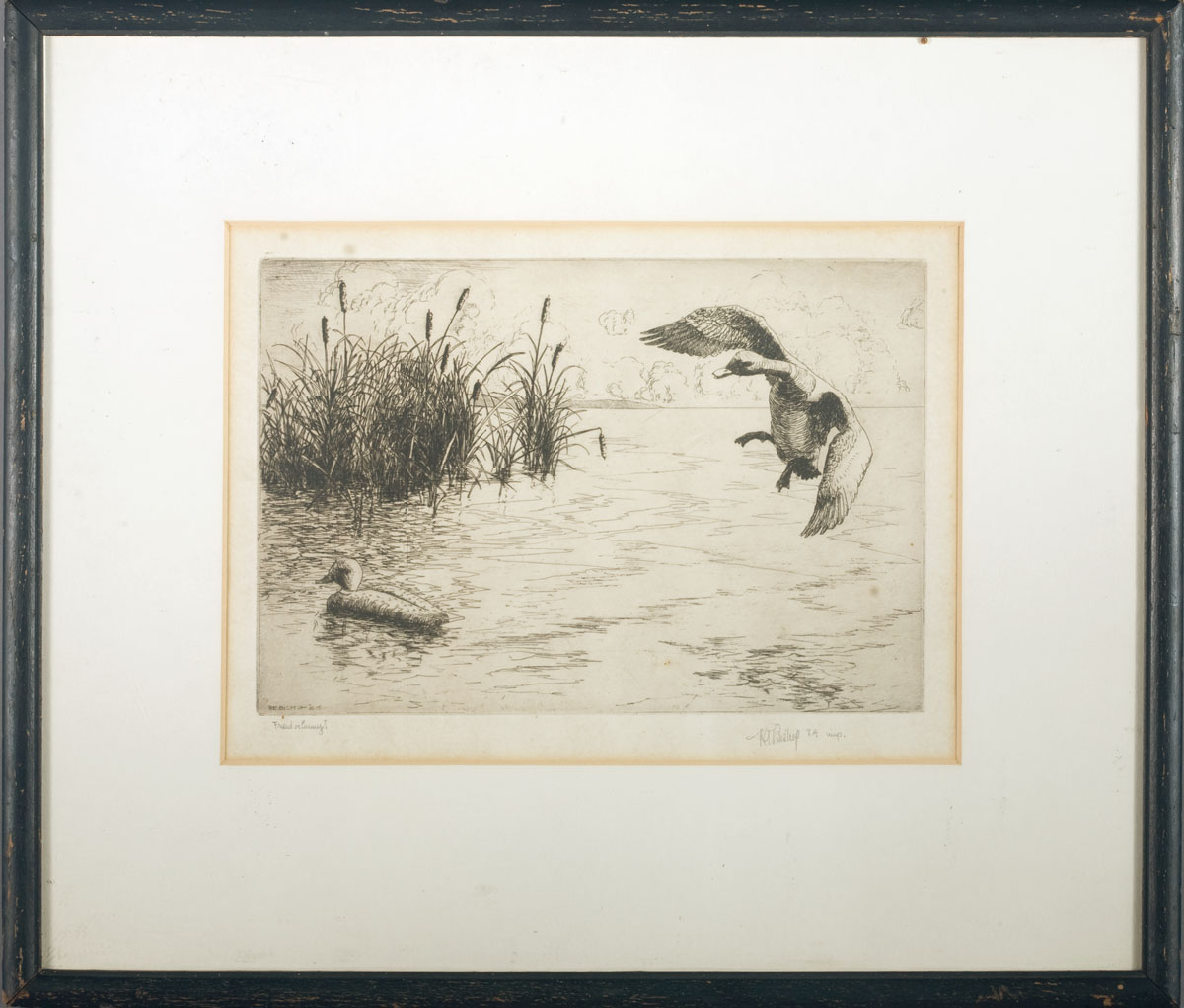 Appraisal: RICHARD E BISHOP AMERICAN - FRIEND OR ENEMY Etching on