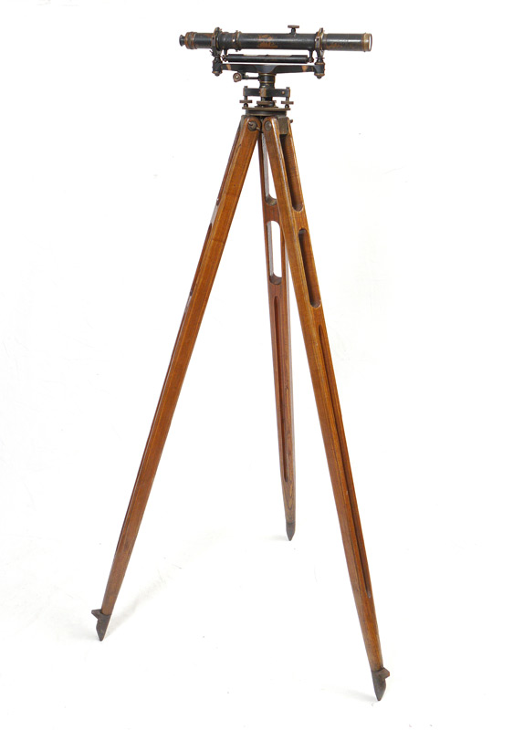 Appraisal: KEUFFEL ESSER CO ENGINEERS LEVEL TRIPOD Lacquered brass transit level