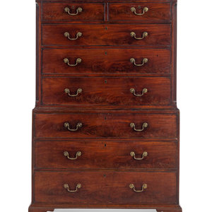 Appraisal: A George III Mahogany Chest on Chest Late th Century