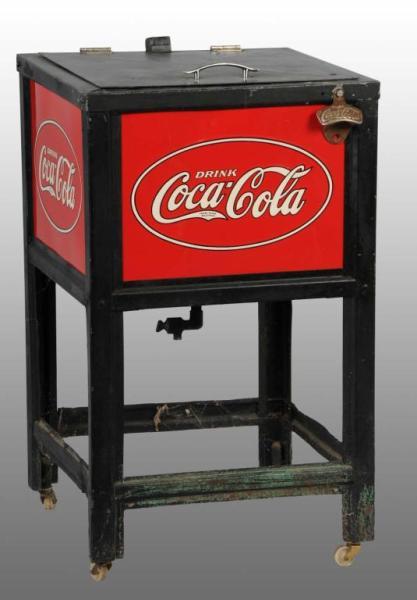 Appraisal: Coca-Cola Glasscock Small Cooler Description s Repainted with reproduction signs