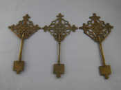 Appraisal: A group of three brass Ethiopian Coptic crosses Hts to