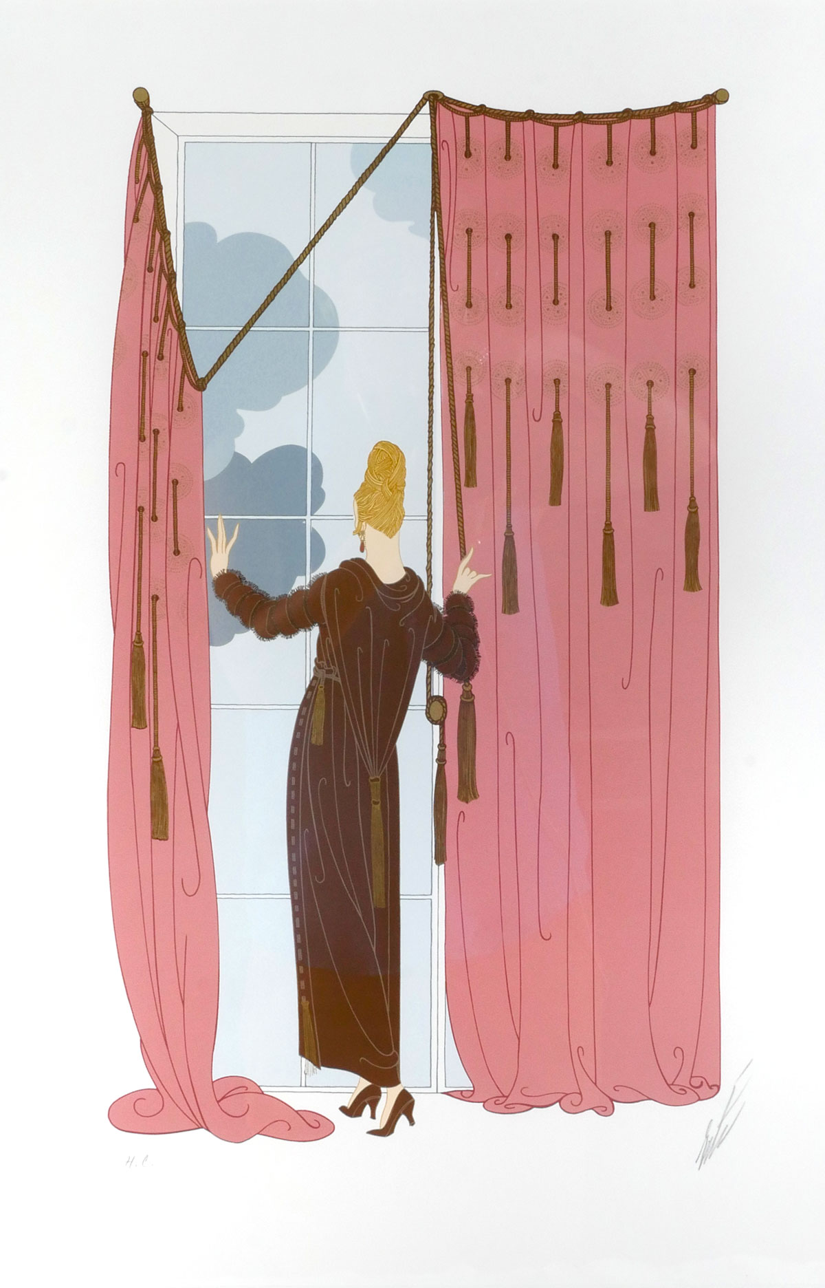 Appraisal: ERTE American Russian - Woman Standing by A Tall Window