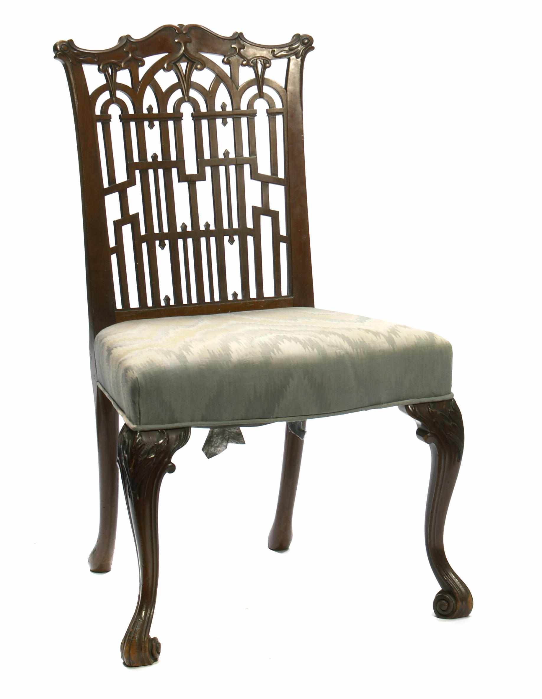 Appraisal: A George II style Gothic Revival mahogany side chair late