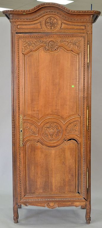 Appraisal: Louis XV armoire one door with high relief carving th-