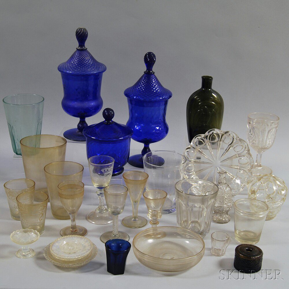 Appraisal: Twenty-nine Early Glass Items including various cordials wines and tumblers