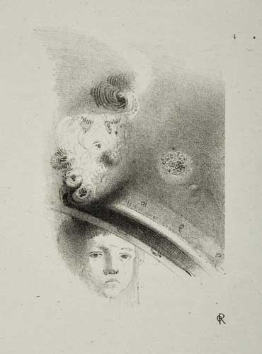 Appraisal: ODILON REDON T te d'Enfant Lithograph on Chine volant x