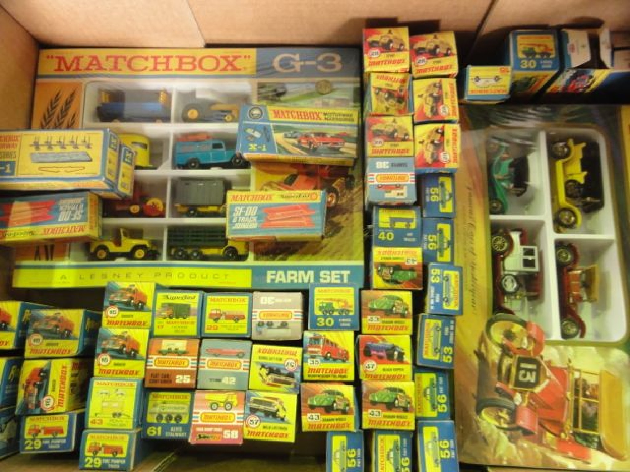 Appraisal: Approximately forty five near mint boxed vintage Matchbox model vehicles