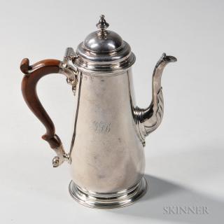 Appraisal: George II Sterling Silver Coffeepot London - Richard Gurney Co