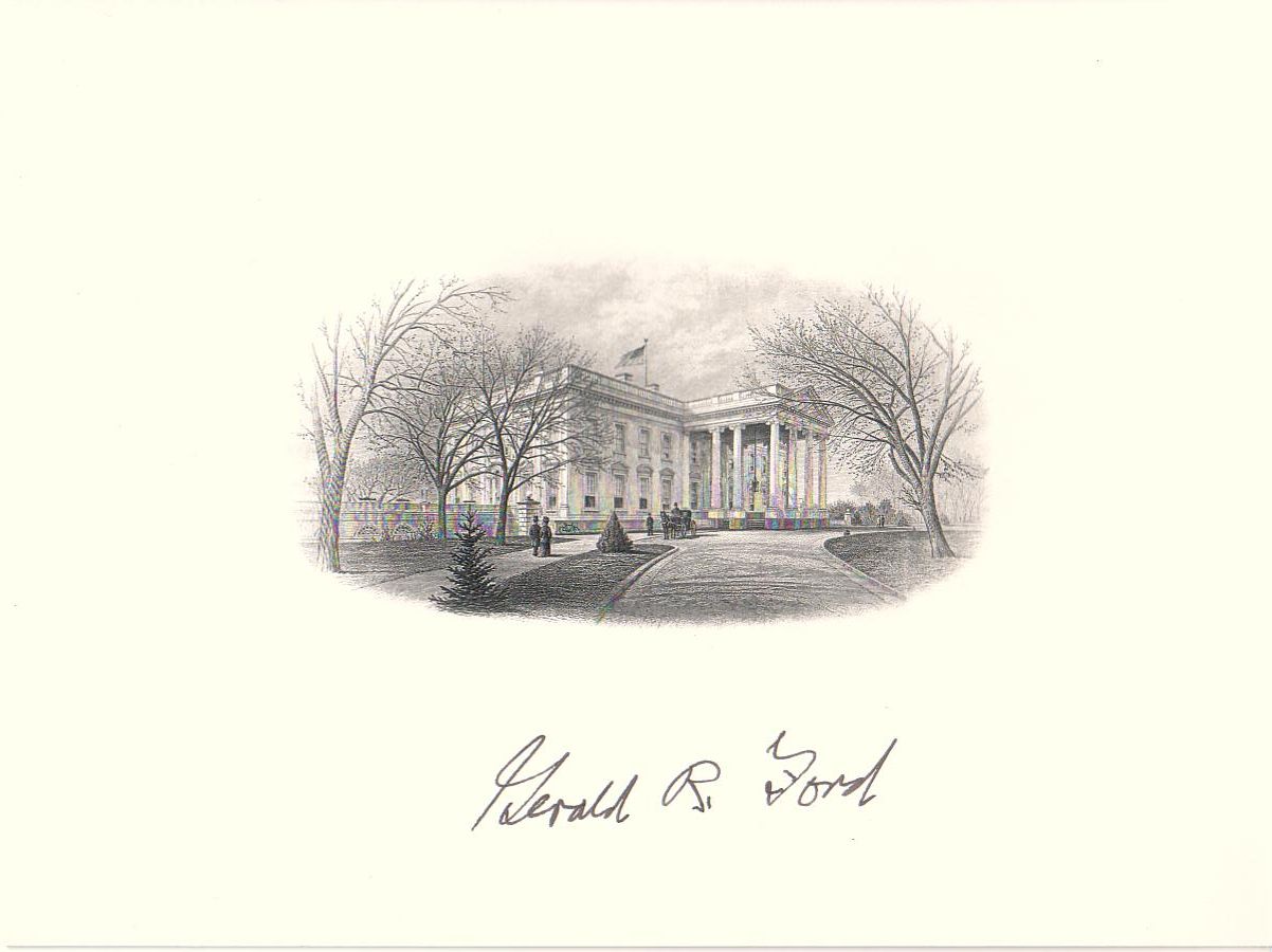 Appraisal: FORD GERALD R Signature as President on a card with