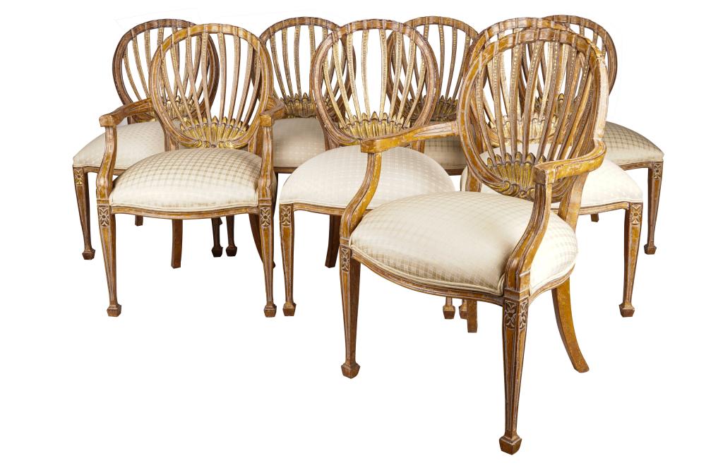 Appraisal: EIGHT KREISS COLLECTION DINING CHAIRSwith Kreiss Collection label each gilt