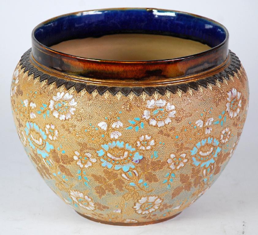 Appraisal: DOULTON LAMBETH 'SLATER'S PATENT' STONEWARE JARDINIERE typical form decorated with