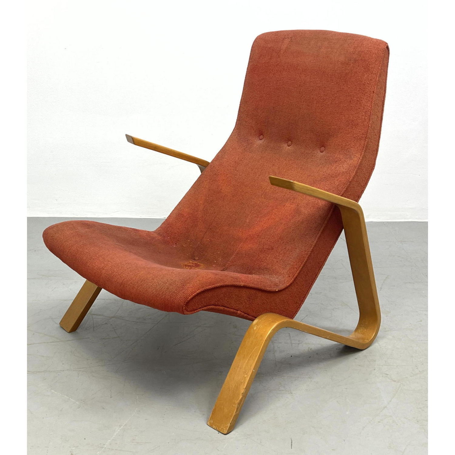 Appraisal: Vintage Eero Saarinen Knoll Grasshopper Chair Red upholstery Dimensions H