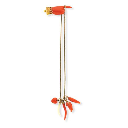 Appraisal: Antique Gold and Carved Coral Stickpin Estimate -