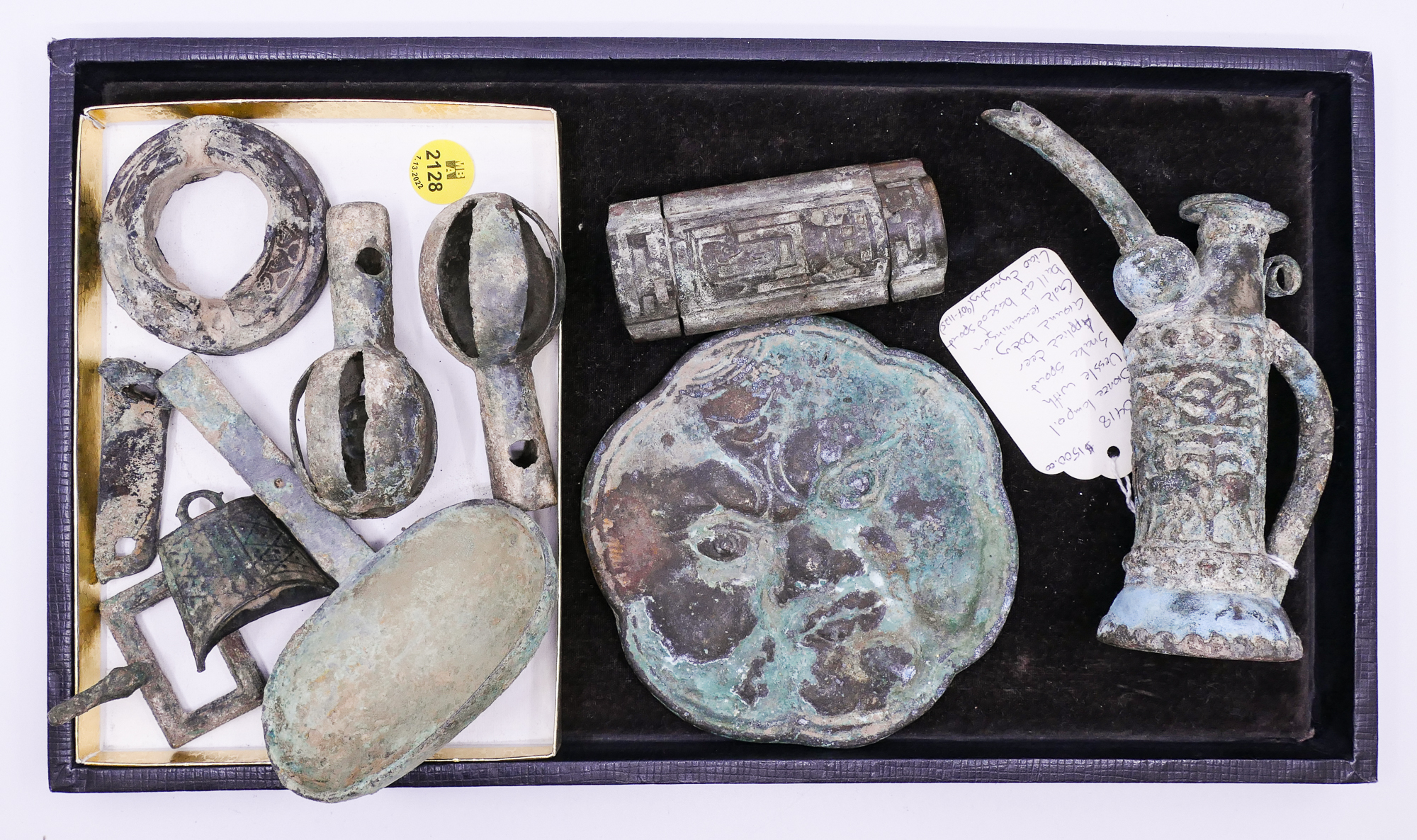 Appraisal: Tray pc Ancient Asian Bronze Implements- largest ''