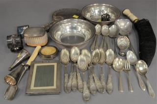 Appraisal: Tray lot of sterling and silverplate to include set of